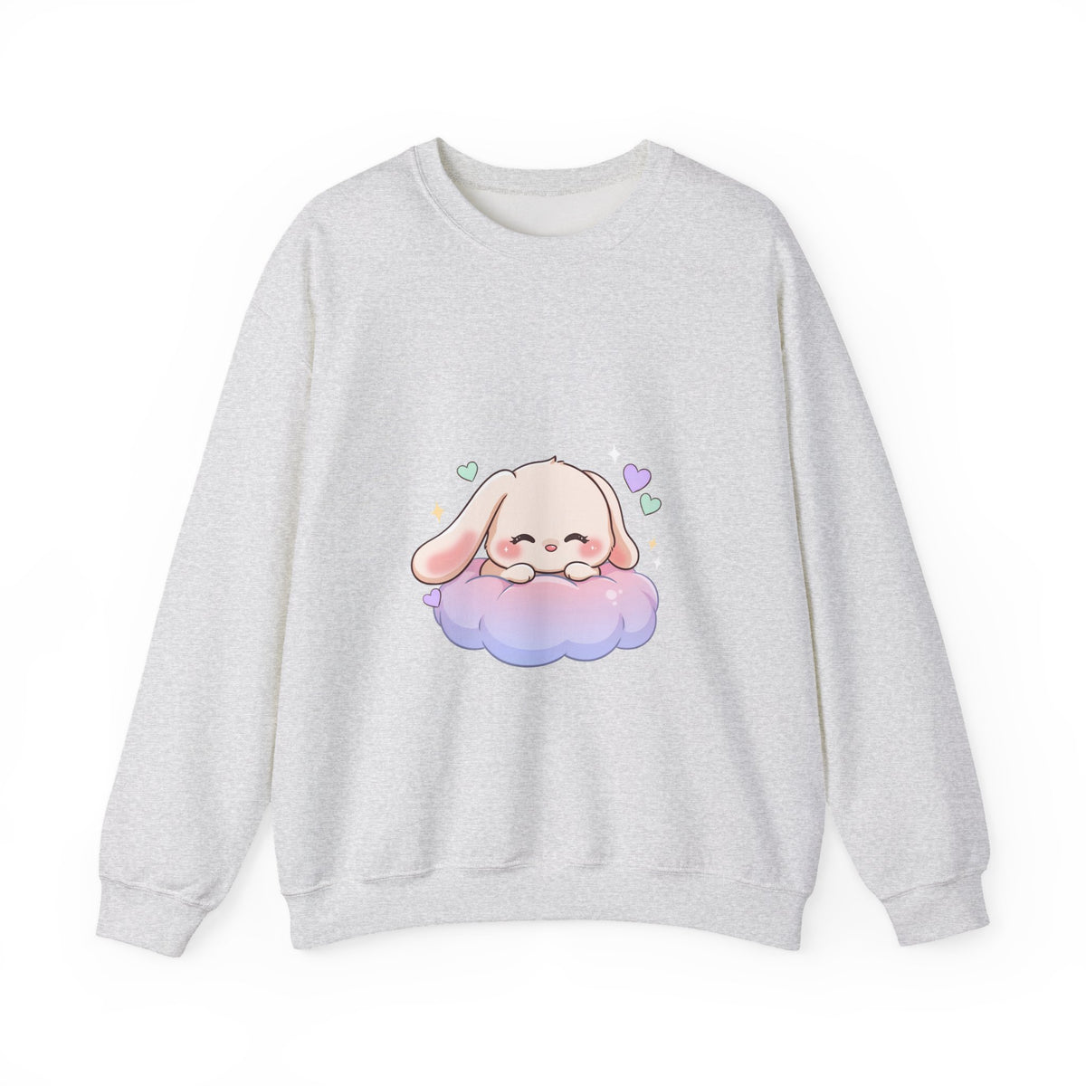 Kawaii Bunny Sweatshirt, Sleeping Cloud Chibi Crewneck
