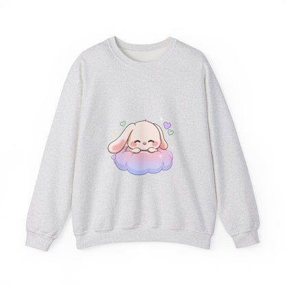 Kawaii Bunny Sweatshirt, Sleeping Cloud Chibi Crewneck
