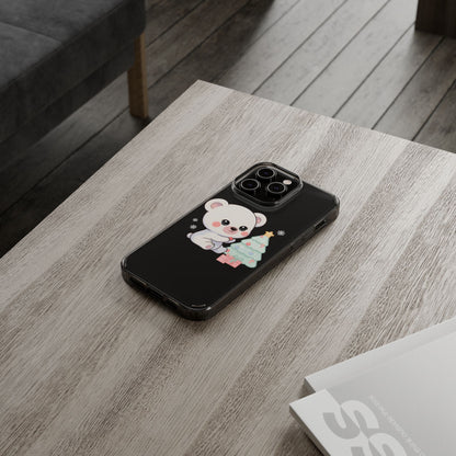 Christmas Polar Bear Phone Case, Kawaii Holiday Accessory