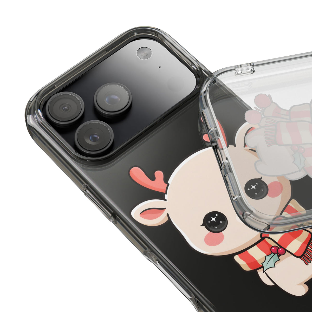 Christmas Reindeer Phone Case, Cute Kawaii Holiday Gift
