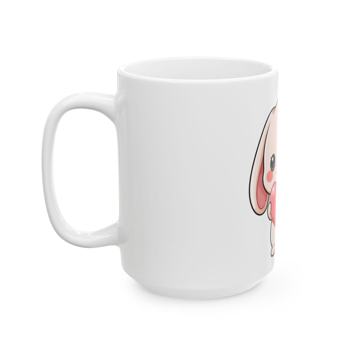 Kawaii Bunny Ceramic Mug – Cute Heart Gift