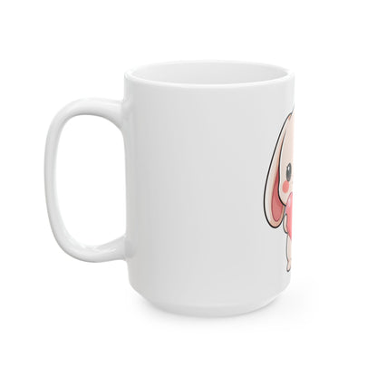 Kawaii Bunny Ceramic Mug – Cute Heart Gift