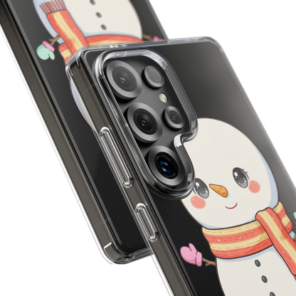 Kawaii Snowman Phone Case – Cute Christmas Clear Case