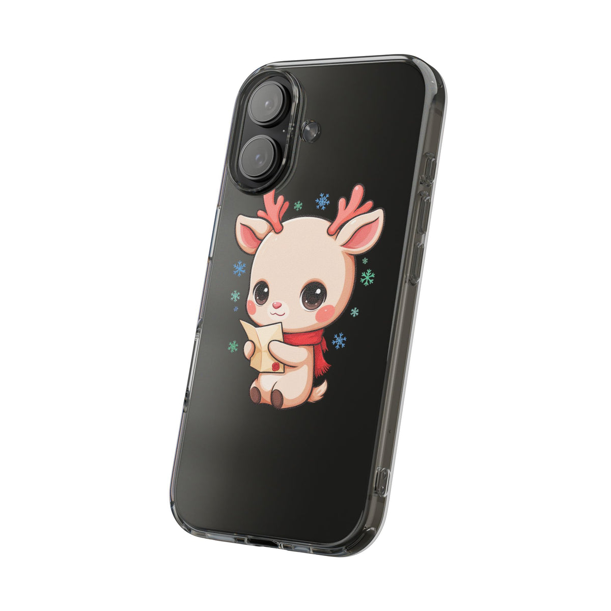 Christmas Reindeer Clear Impact-Resistant Phone Case