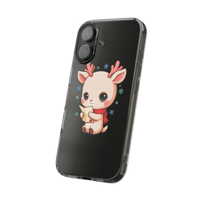 Christmas Reindeer Clear Impact-Resistant Phone Case