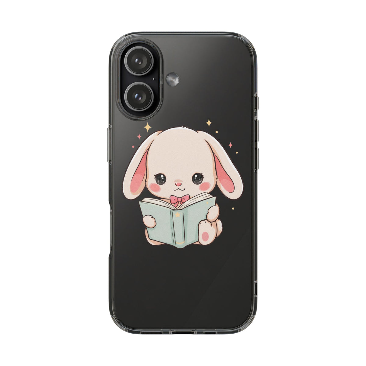 Kawaii Reading Bunny Clear Impact-Resistant Case
