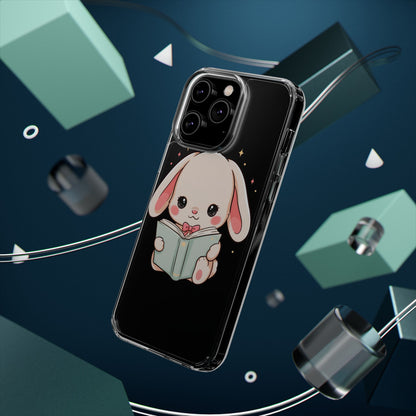 Kawaii Reading Bunny Clear Impact-Resistant Case