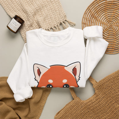 Kawaii Red Panda Sweatshirt, Cute Plant Lover Crewneck