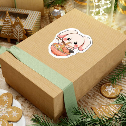 Kawaii Ramen Bunny Kiss-Cut Sticker for Cute Food Lovers