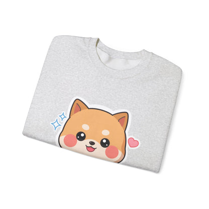 Kawaii Shiba Inu Sweatshirt, Cute Plant Lover Crewneck