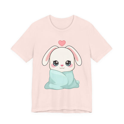 Cozy Bunny T-Shirt, Kawaii Blanket Bunny Tee