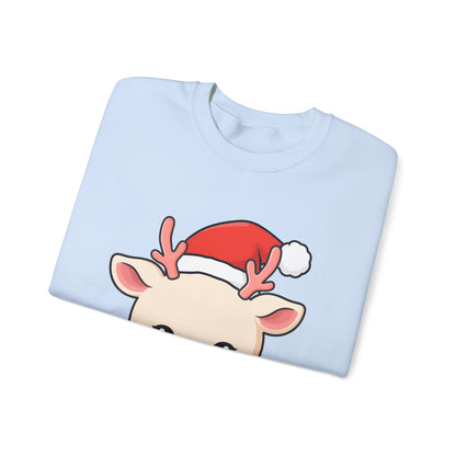 Kawaii Reindeer Christmas Sweatshirt, Cute Holiday Crewneck