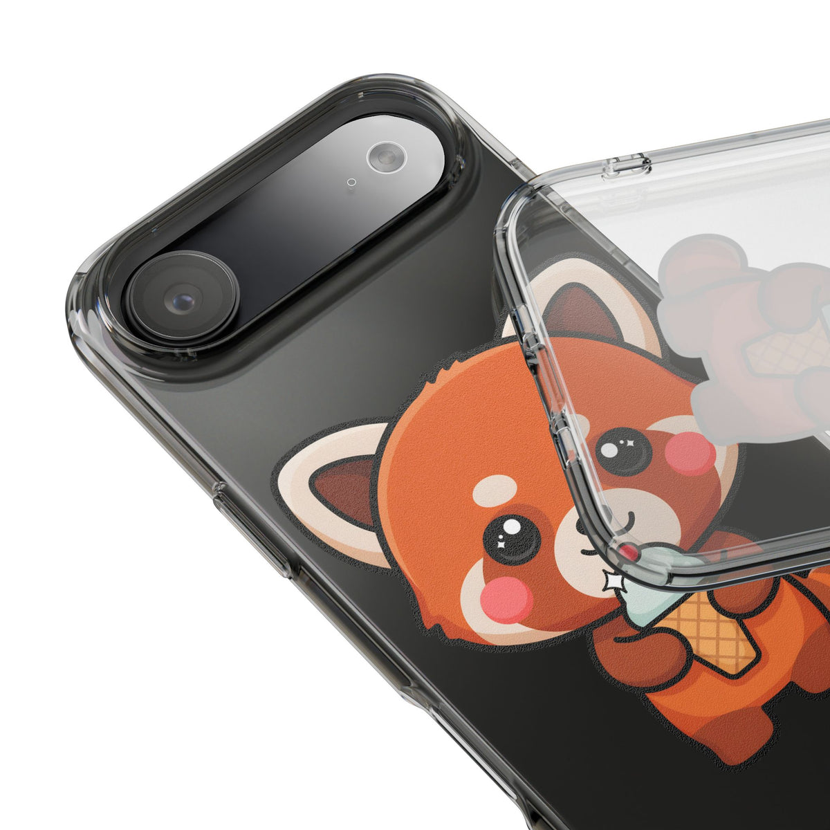 Kawaii Red Panda Phone Case with Ice Cream