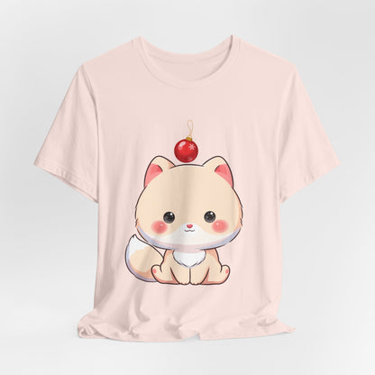 Kawaii Arctic Fox Christmas T-Shirt for Holiday Fans