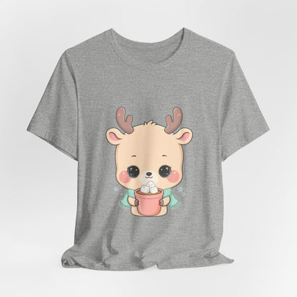 Kawaii Reindeer T-Shirt for Cozy Cocoa Season