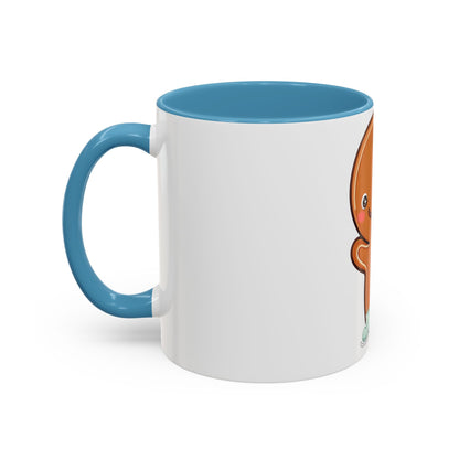 Gingerbread Man Ice Skating Accent Coffee Mug