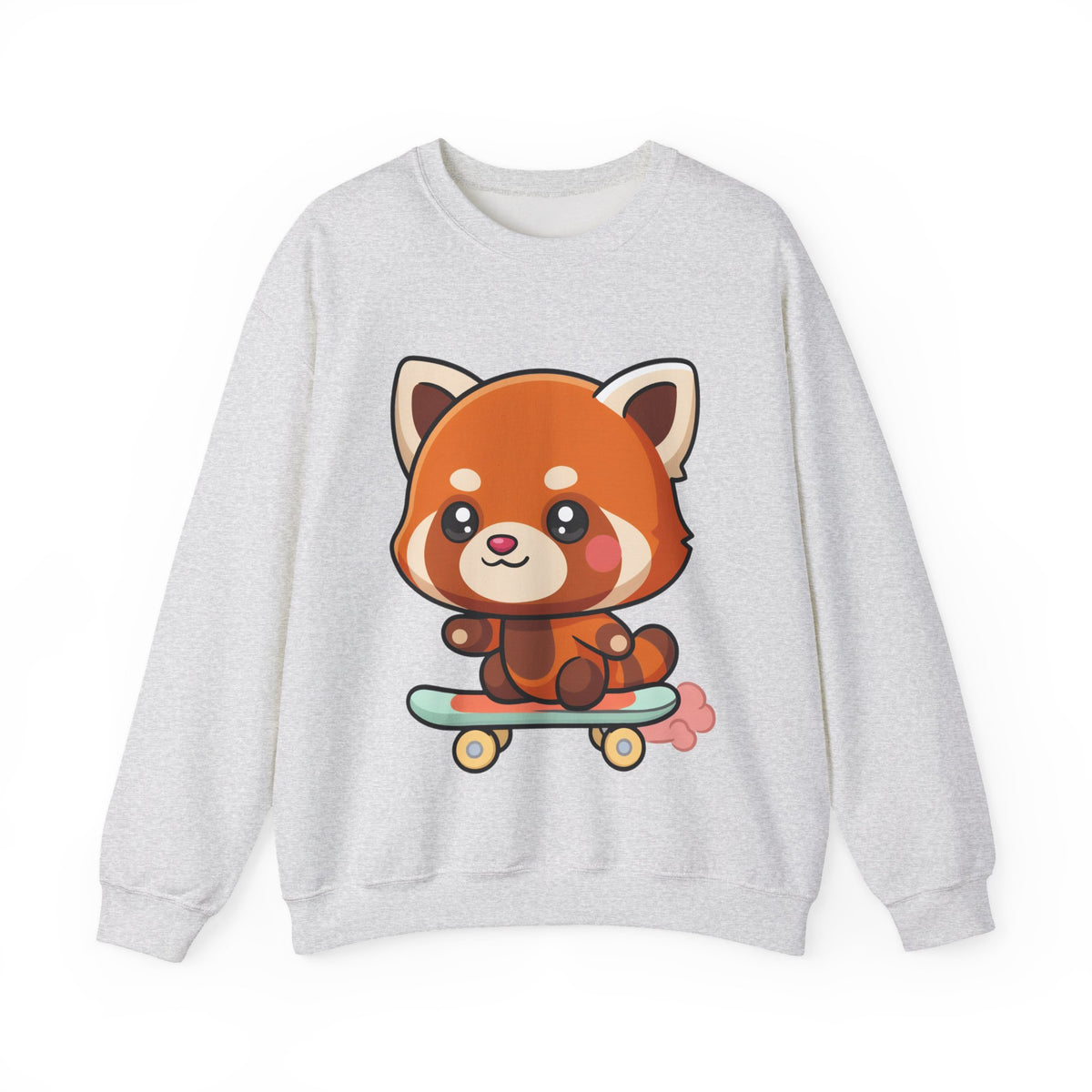 Kawaii Red Panda Skateboarding Sweatshirt, Cute Animal Gift