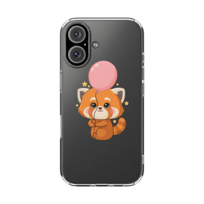Kawaii Red Panda Clear Impact-Resistant Case with Balloon