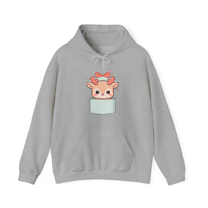 Kawaii Reindeer Hoodie, Gift Box Christmas Sweatshirt