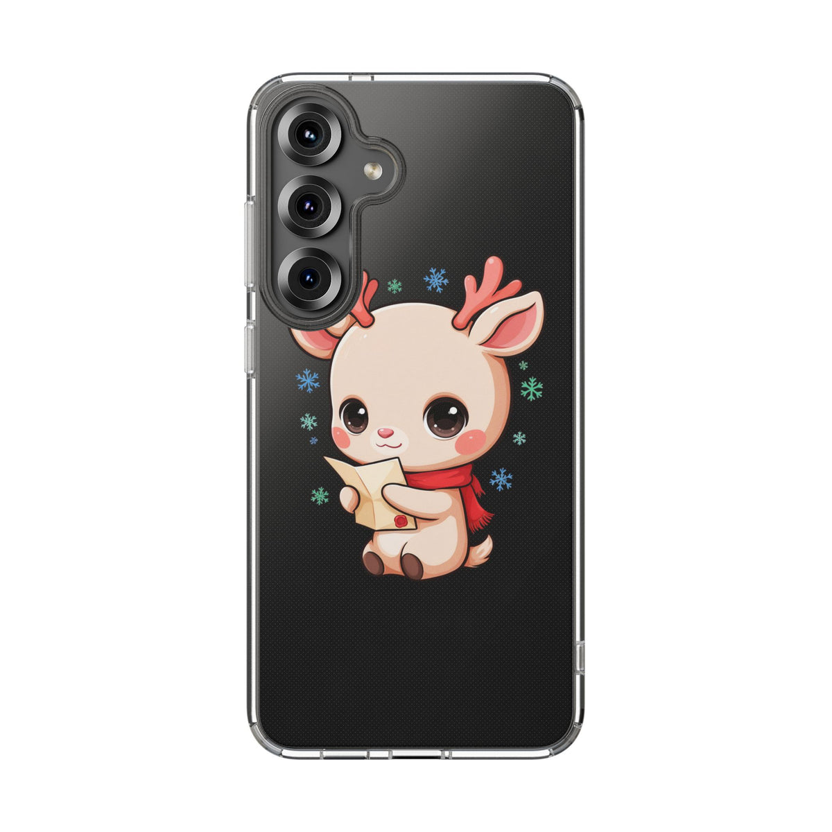 Christmas Reindeer Clear Impact-Resistant Phone Case