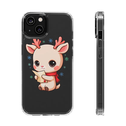 Christmas Reindeer Clear Impact-Resistant Phone Case