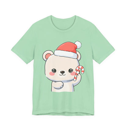 Kawaii Polar Bear Christmas Tee, Cute Holiday Gift