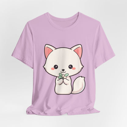 Christmas Fox T-Shirt, Cute Mistletoe Kawaii Tee