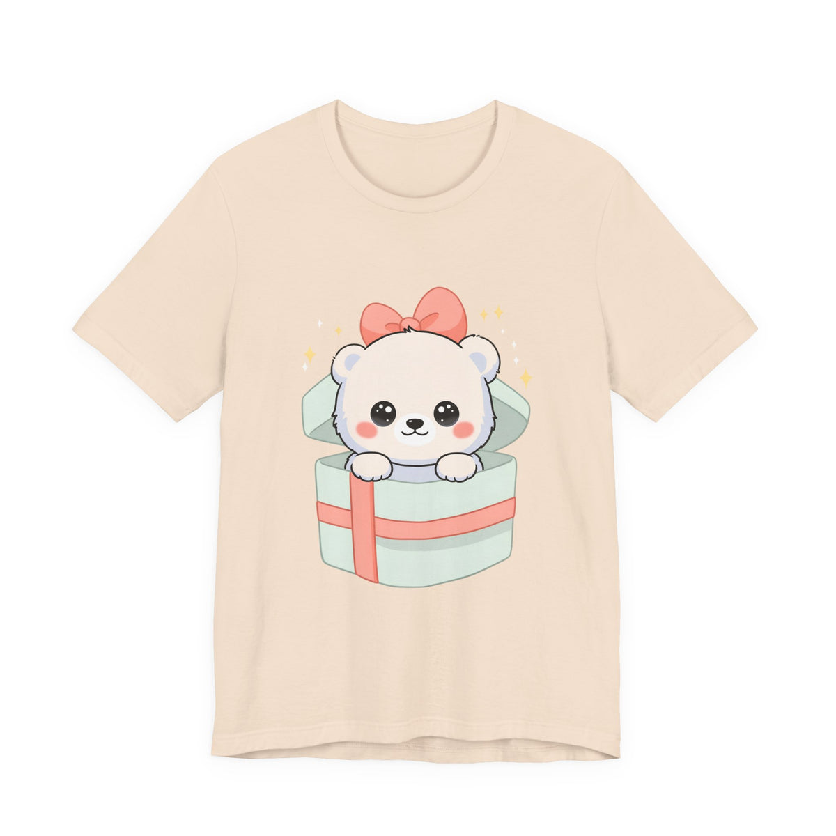 Kawaii Polar Bear Tee, Cute Gift Box Cub Unisex Shirt