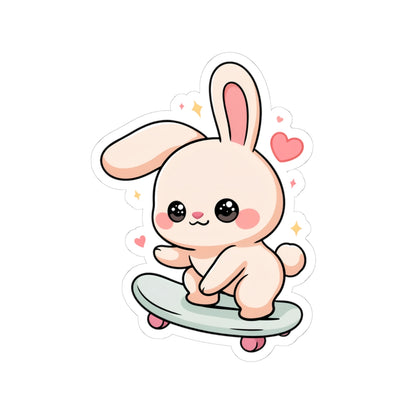 Kawaii Bunny Skateboard Sticker for Laptop and Journal