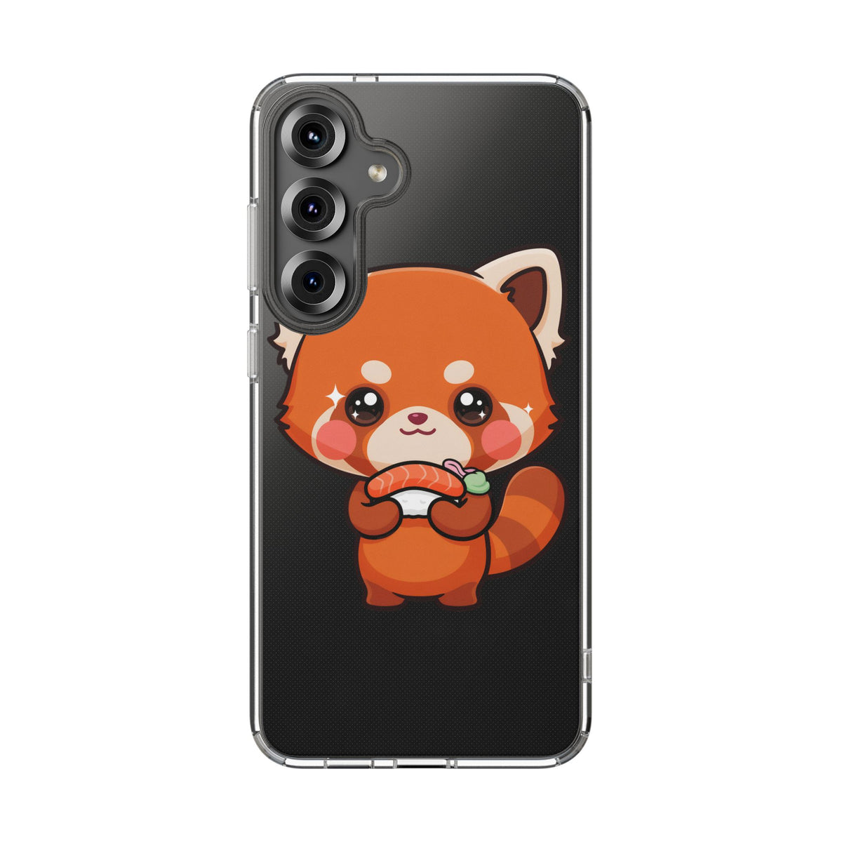 Red Panda Sushi Phone Case, Cute Kawaii Clear Case