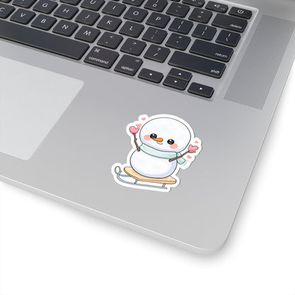 Kawaii Snowman Sticker for Cozy Winter Journals