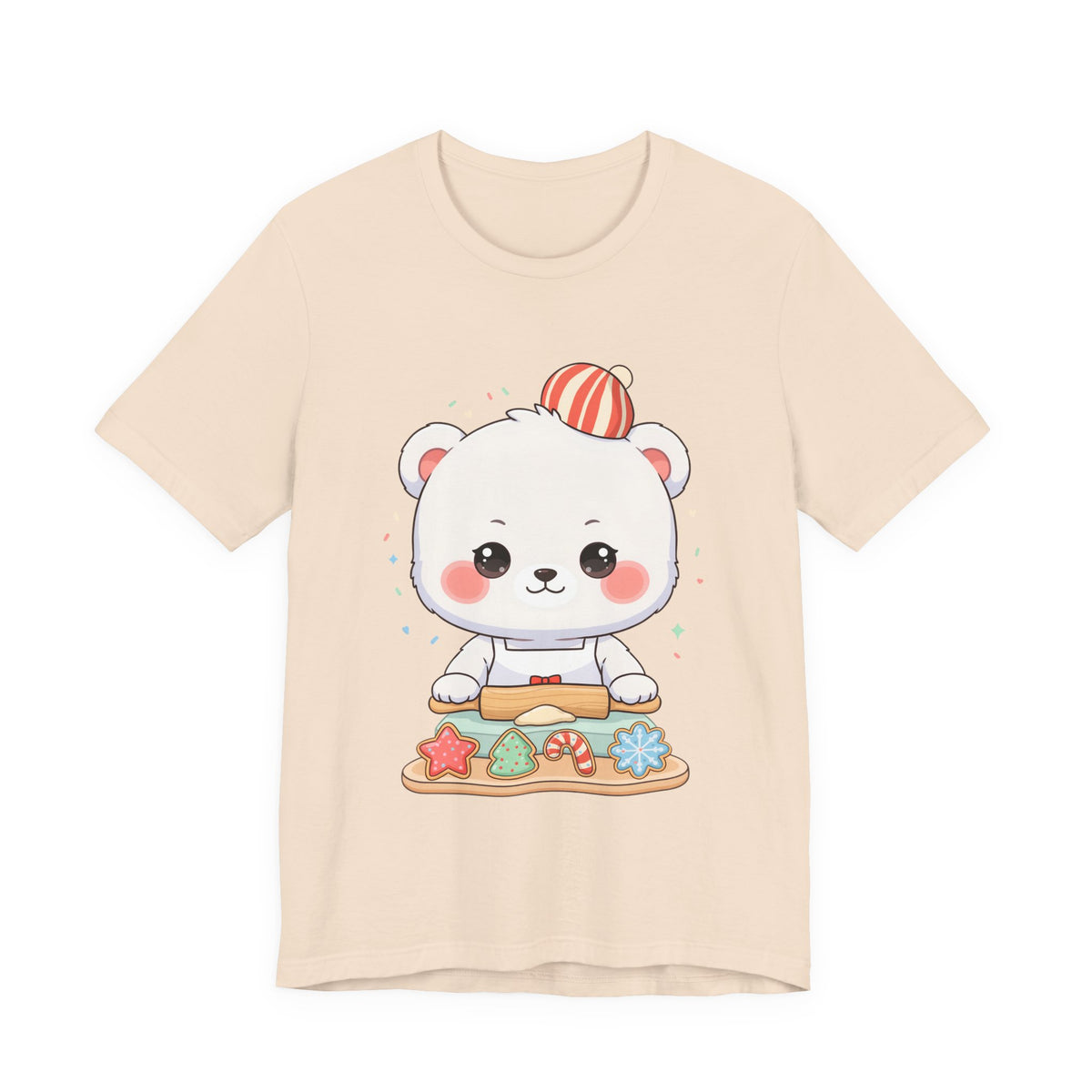 Christmas Cookie Baking Polar Bear Tee, Kawaii Holiday Shirt