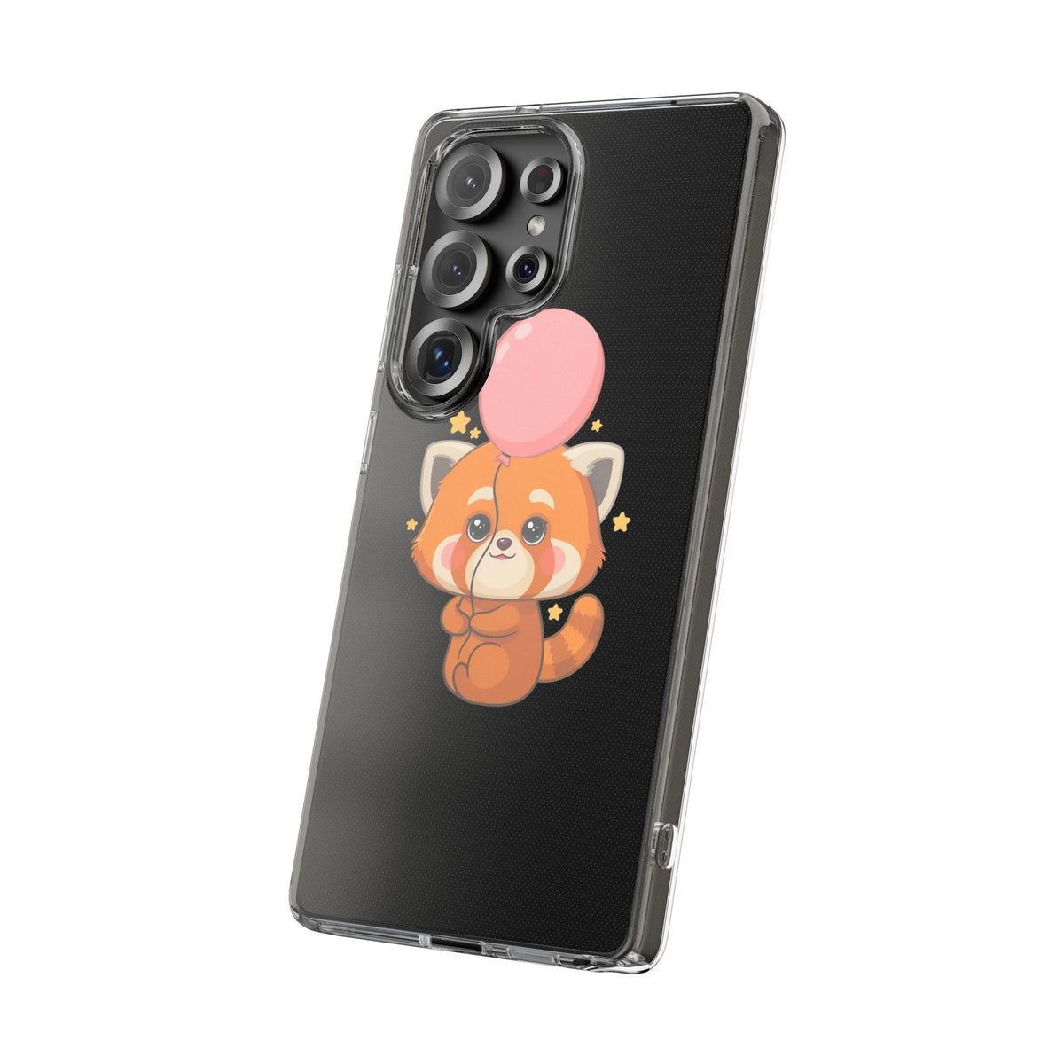 Kawaii Red Panda Clear Impact-Resistant Case with Balloon