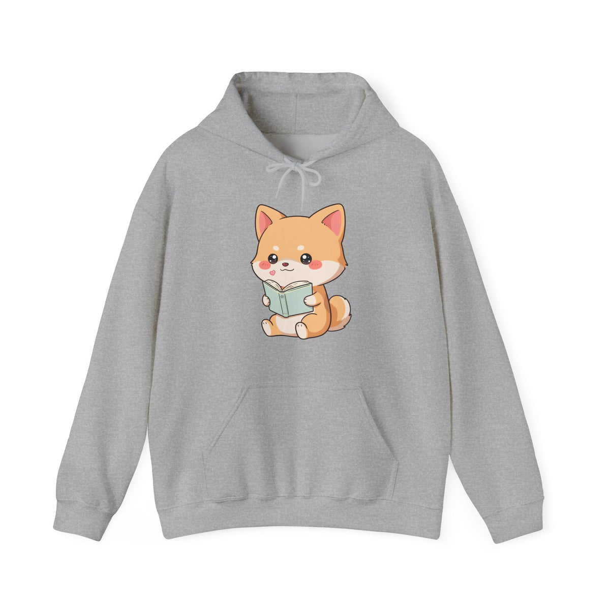 Kawaii Shiba Inu Reading Hoodie for Cozy Study Days