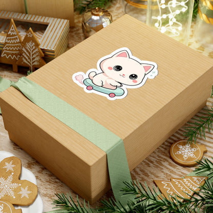 Kawaii Cat Skateboard Sticker for Cat Lovers