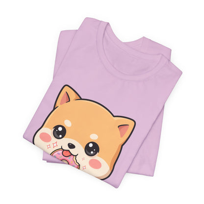 Kawaii Shiba Inu Donut Unisex Jersey Short Sleeve Tee