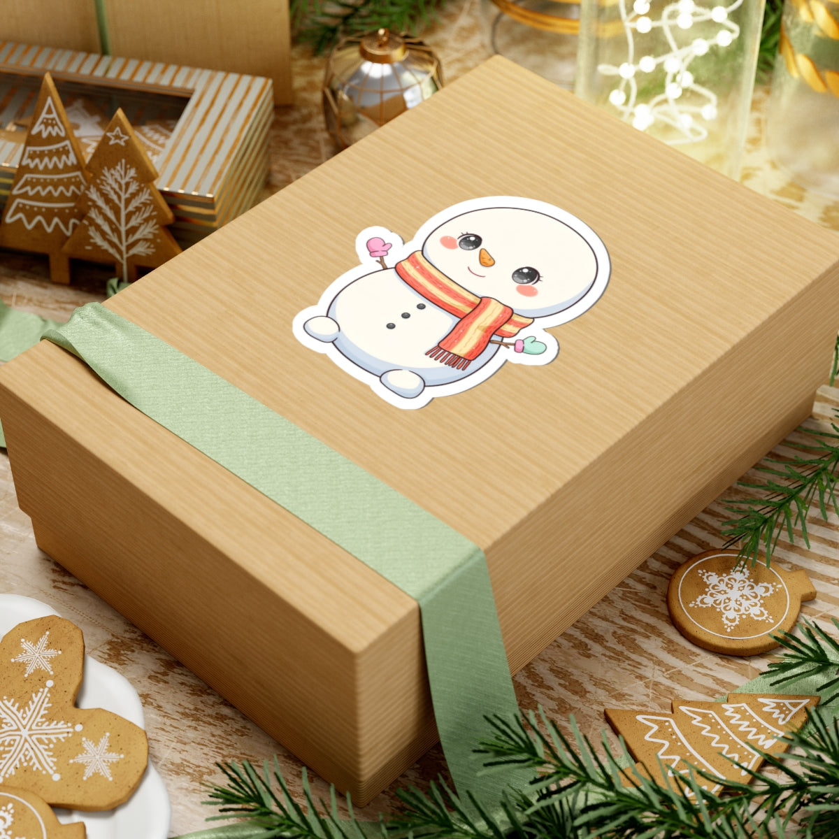 Kawaii Snowman Christmas Sticker for Holiday Gifts