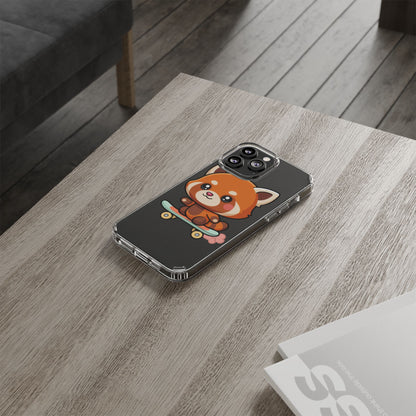 Red Panda Skateboard Phone Case, Cute Kawaii Style