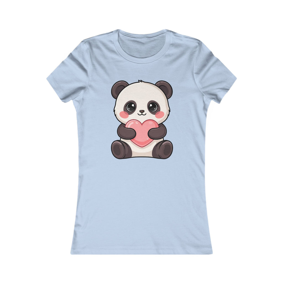 Kawaii Panda Heart Women's Tee – Cute Chibi Animal Shirt