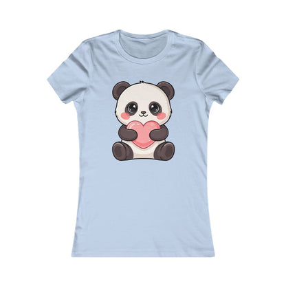 Kawaii Panda Heart Women's Tee – Cute Chibi Animal Shirt