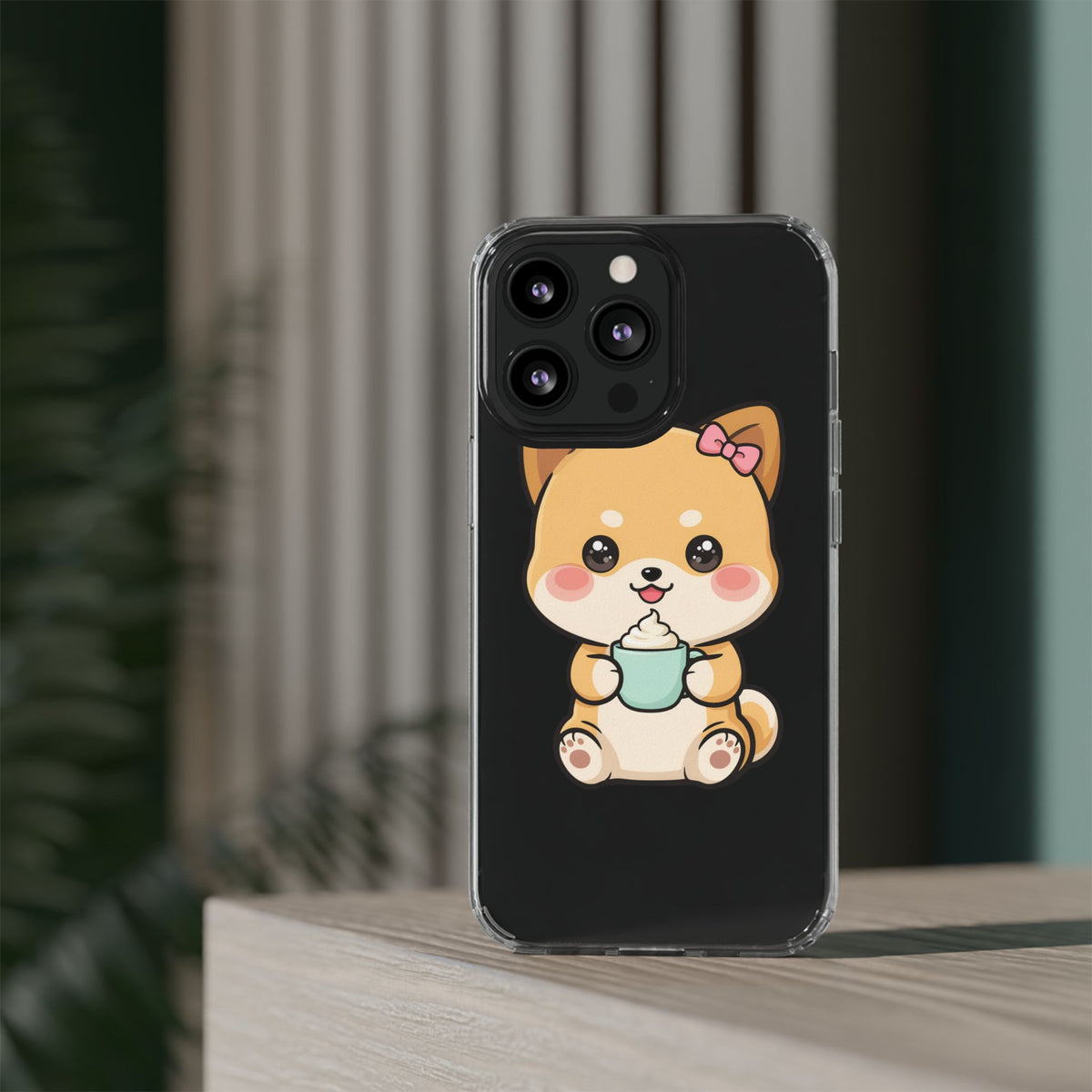 Kawaii Shiba Inu Phone Case with Latte
