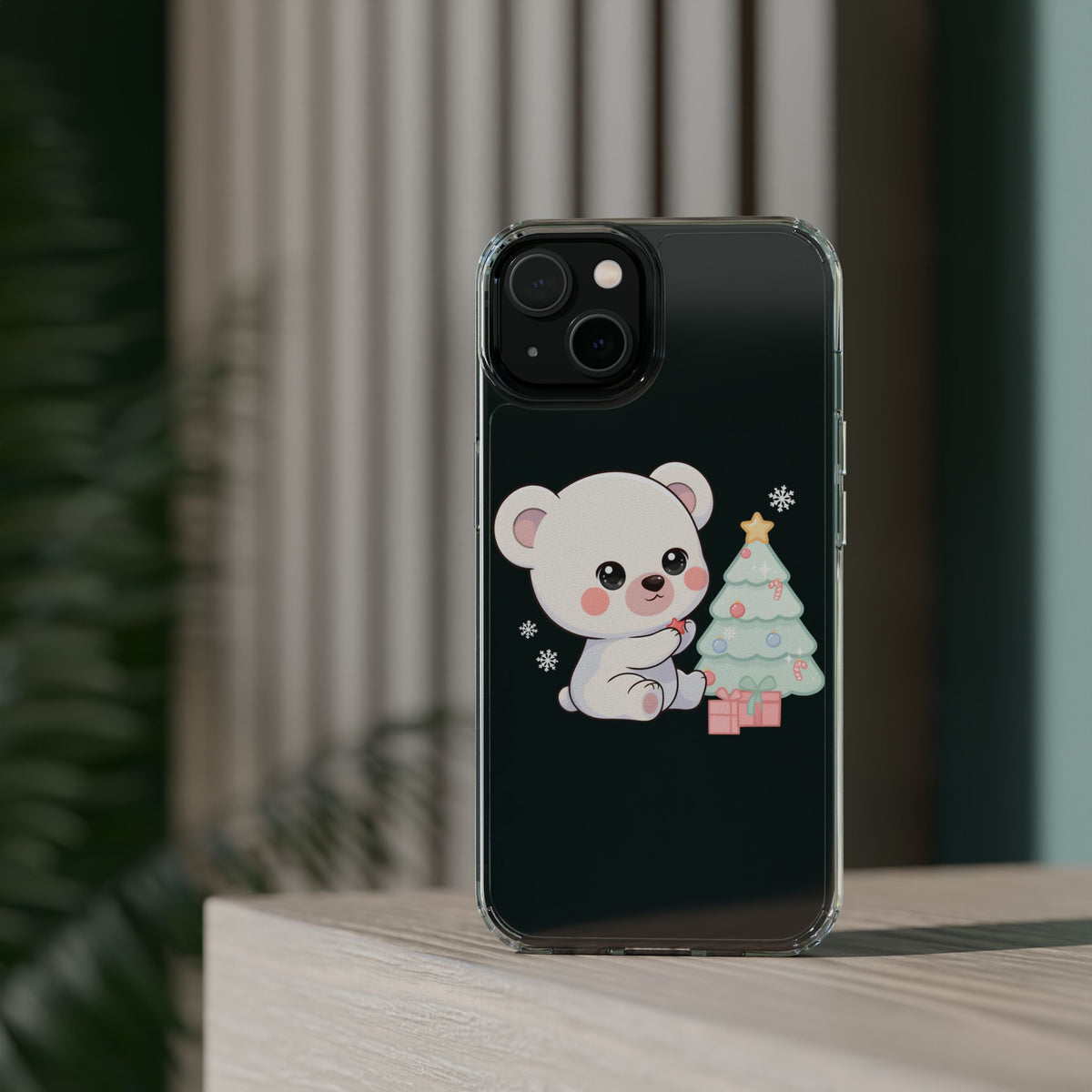 Christmas Polar Bear Phone Case, Kawaii Holiday Accessory