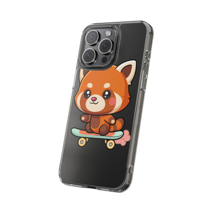 Red Panda Skateboard Phone Case, Cute Kawaii Style