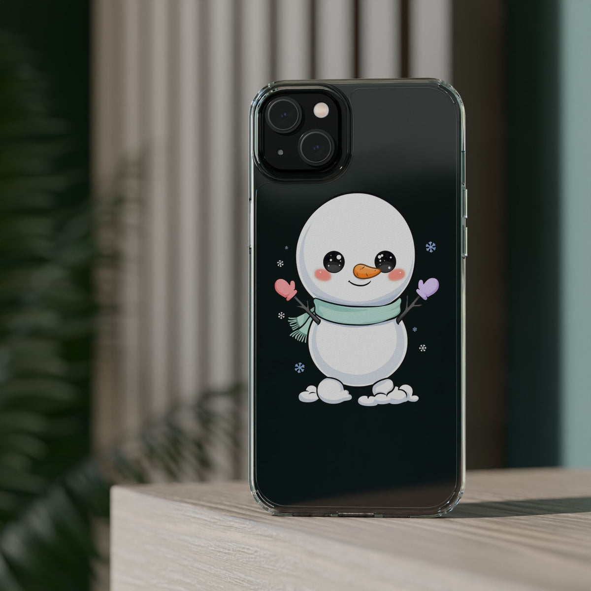 Kawaii Snowman Clear Impact-Resistant Case