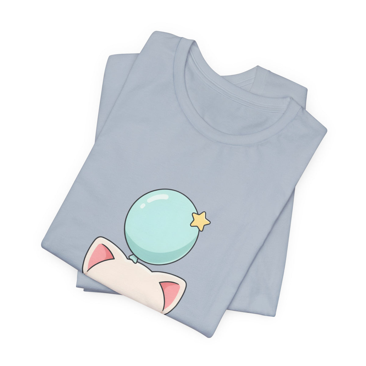 Kawaii Cat Balloon T-Shirt, Cute Chibi Kitty Tee