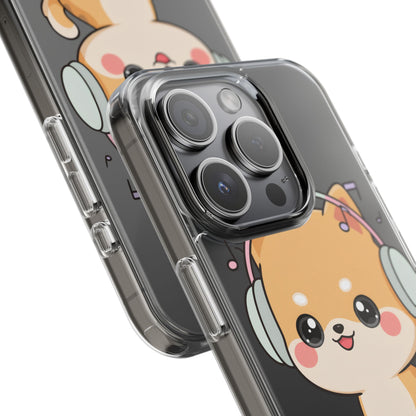 Kawaii Shiba Inu Phone Case – Music Lover Clear Case