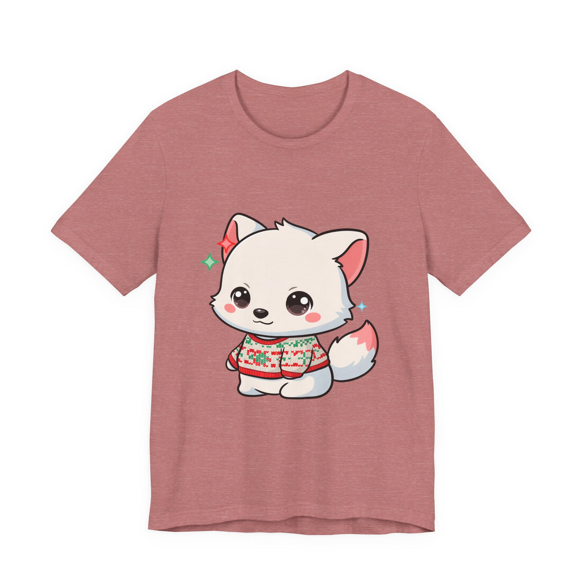 Kawaii Arctic Fox Christmas T-Shirt for Cute Holiday Fans