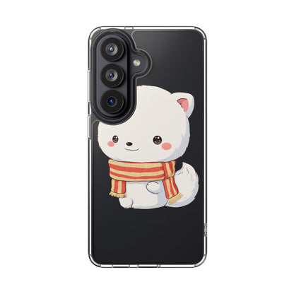 Kawaii Arctic Fox Phone Case, Cozy Christmas Scarf