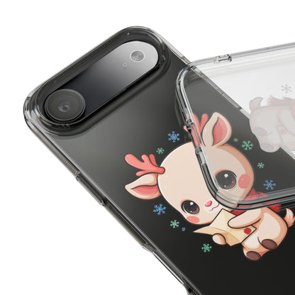 Christmas Reindeer Clear Impact-Resistant Phone Case