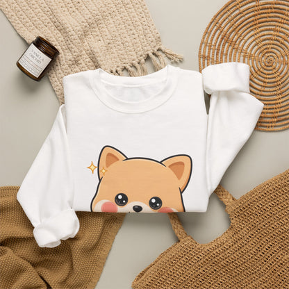 Kawaii Shiba Inu Sweatshirt, Cute Puppy Crewneck